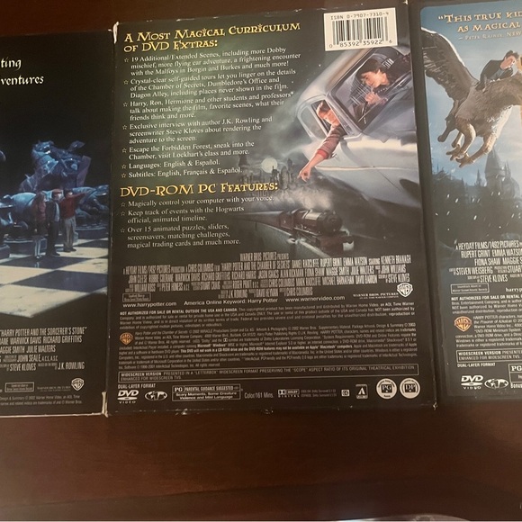 Harry Potter DVD 3-Movie Set Sorcerer’s Stone, Chamber of Secrets, Prisoner - Picture 15 of 16